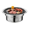 iKayaa 13 Inch Korean BBQ Grill Multifunctional Charcoal Barbecue Grill Round Camping Grill Tableto