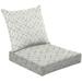 2-Piece Deep Seating Cushion Set geometric lines Seamless White gold texture Graphic modern Simple Outdoor Chair Solid Rectangle Patio Cushion Set