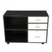 Fithood Wood File Cabinet with 3 Drawer and 2 Open Shelves Office Storage Cabinet with Wheel Printer Stand 35.5 L x 15.7 W x 26 H