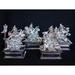 Dakota Fields 4 Piece Feng Shui Bejeweled Heavenly Kings Figurine Set Metal in Gray | 9.5 H x 3.25 W x 2.25 D in | Wayfair