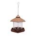 Wild Bird Feeders for Outside Hanging Hexagon Shaped with Roof Hanging Birds Feeder Squirrel Proof Gazebo Bird Feeder 2.6lb Capacity Brown