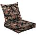 2-Piece Deep Seating Cushion Set abstract multicolor flowers medium color all designs textiles print image Outdoor Chair Solid Rectangle Patio Cushion Set