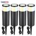 LEONLITE 5CCT LED Landscape Pathway Light 12-24V AC/DC 4.5W 380LM Low Voltage Path Lights Driveway Garden Lighting IP65 Waterproof Black Aluminum Housing 27K/3K/35K/4K/5K Selectable Pack of 4