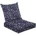 2-Piece Deep Seating Cushion Set Simple seamless floral bright colorful small flowers dog roses Trendy Outdoor Chair Solid Rectangle Patio Cushion Set