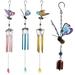 Hadanceo Colorful Butterfly Pendant Wind Chimes Indoor Outdoor Porch Balcony Garden Decor