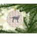 The Holiday Aisle® Irish Wolfhound Merry Christmas Hanging Figurine Ornament /Porcelain in Gray/Pink/White | 2.8 H x 2.8 W x 0.15 D in | Wayfair