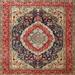 Ahgly Company Machine Washable Indoor Square Traditional Fire Brick Red Area Rugs 4 Square