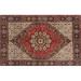 Ahgly Company Indoor Rectangle Traditional Saffron Red Persian Area Rugs 6 x 9