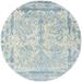 Ahgly Company Machine Washable Indoor Round Industrial Modern Baby Blue Area Rugs 6 Round
