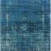 Ahgly Company Indoor Square Mid-Century Modern Blue Ivy Blue Oriental Area Rugs 3 Square