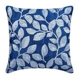 Pillow Cover Royal Blue Pillow Cover Sequins Leaves Garden Pillow Cover 20x20 inch (50x50 cm) Pillow Cover Floral Pillow Cover Square Silk - Royal Song