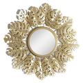 Wall-Mounted Mirror Round Frame Decorative Wall-Mounted Mirror Gold Leaf Living Room Decoration Wall-Mounted Mirror Round Frame Decorative Wall-Mounted Mirror Gold Leaf Monstera