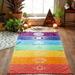 Goulian Rainbow Boho Beach Mat Mandala Blanket Striped Wall Hanging Tapestry Scarf Yoga Mat New