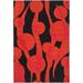 SAFAVIEH Soho Josie Abstract Wool Area Rug Black/Red 7 6 x 9 6