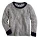J. Crew Sweaters | J. Crew Scattered Sequin Sweater Gray With Navy Trim Sz M Euc | Color: Blue/Gray | Size: M