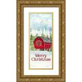 Reed Tara 12x24 Gold Ornate Wood Framed with Double Matting Museum Art Print Titled - Christmas Barn vertical II