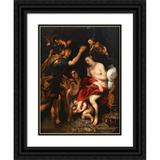 Circle of Peter Paul Rubens 19x24 Black Ornate Framed Double Matted Museum Art Print Titled: The Coronation of Roxana by Alexander the Great