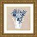 ND Art 20x20 Gold Ornate Wood Framed with Double Matting Museum Art Print Titled - My Blue Floral III