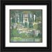 Gustav Klimt 20x20 Black Ornate Framed Double Matted Museum Art Print Titled: Church in Cassone - Landscape with Cypresses