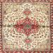 Ahgly Company Indoor Square Traditional Khaki Gold Persian Area Rugs 8 Square