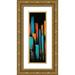 Atelier B Art Studio 11x24 Gold Ornate Wood Framed with Double Matting Museum Art Print Titled - ABSTRACT AND COLORFUL TALL BUILDINGS