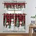 CUH Xmas Christmas Short Window Curtain Slot Top Half Window Drapes Rod Pocket Kitchen Valance Cafe Tier Bathroom Scarf Style-B 1pc-Top Valance: W:18 x H:54