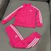 Adidas Matching Sets | Adidas Girls Pink And White 3 Stripe Track Suit Size 5 | Color: Pink/White | Size: 5g