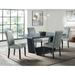 Red Barrel Studio® Brezanova Standard Height Gray 5PC Dining Set-Table & Four Faux Leather Chairs In Gray Wood in Brown/Gray/White | Wayfair