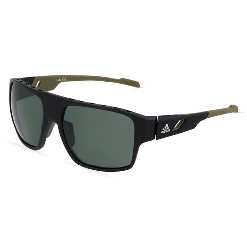 Adidas SP0046 Herren-Sonnenbrille Vollrand Eckig Kunststoff-Gestell, schwarz