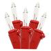 Litesource 00001 - 10.7' 50 Light Red Wire Clear Miniature Light Christmas Light String Set
