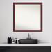 Red Barrel Studio® Rubino Cherry Scoop Wood 27 x 21 in. Bathroom Vanity Non-Beveled Wall Mirror Wood in Brown | 29 H x 29 W in | Wayfair