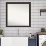 Red Barrel Studio® Rustic Pine Wood Bathroom Vanity Non-Beveled Wall Mirror Wood in Brown | 29.5 H x 29.5 W x 0.75 D in | Wayfair