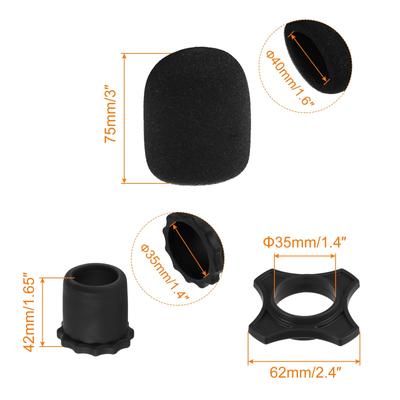 Microphone Cover, Anti Fall Rubber Ring & Mic Bottom Rod Holder Sleeve