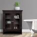 Red Barrel Studio® Wooden Floor Cabinet w/ 2 Glass Doors Manufactured Wood in Brown/Gray | 32 H x 26 W x 13 D in | Wayfair