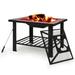 Ebern Designs 27" H x 30" W Iron Wood Burning Outdoor Fire Pit w/ Lid Cast Iron in Black/Brown/Gray | 27 H x 30 W x 30 D in | Wayfair