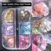 opvise 1 Box Nail Sequins Shiny Vibrant Color Plastic Mixed DIY Nail Glitters Sequins Manicures Designs Nail Supplies