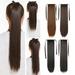 Anvazise 45/55/65cm Women Long Straight Wig Ponytail Hair Extension Cosplay Hairpiece Brown Black 65cm