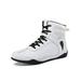 Tenmix Women & Men Slip Resistant Wrestling Shoes Training Lace Up Boxing Shoe Sports Comfort Sneaker White 5