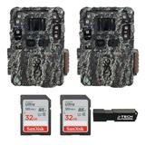 (2) Browning Strike Force Pro DCL Trail Game Camera Bundle Includes 32GB Memory Card and J-TECH Card Reader (26MP) | BTC5DCL
