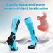 1 Pair Ski Socks Knee High Stretchy Moisture Wicking Non-slip Terry Warm Feet Quick Drying Winter Thermal Men W