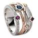 Kayannuo Clearance Silver Shining Full Diamond Ring Colorful Geometric Gemstones Women s Diamond Ring