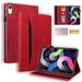 K-LION for iPad 10th Generation Case with Pencil Holder Front Pocket & Credit Card Slots PU Leather Cover Multi-Angle Viewing Stand Folio Case for iPad 10th Gen 10.9 2022 Red