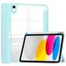 Hybrid Slim Case for iPad 10th Gen 10.9 2022 - [Built-in Pencil Holder] Shockproof Cover Clear Transparent Back Shell Auto Wake/Sleep for iPad 10th Gen 10.9 2022 Light Blue
