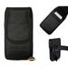 For TCL Stylus 5G Pouch Case Universal Vertical Canvas Built in Credit Card ID Slot and Belt Clip Loop Holster Cell Phone Holder Cover - Black