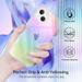 For Apple iPhone 14 Plus (6.7 ) Holographic Color Changing Transparent Clear Iridescent Design Acrylic Hybrid Cover Xpm Phone Case [ Rainbow Iridescent ]