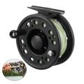 3.1inch Fly Fishing Reel Light Green Fly Fishing Whee Fly Spinning Round Rifle With Fishing Line For Fisherman Sea Lake River Fishing