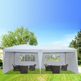 10 x 20 ft Canopy with 4 Sidewalls Outdoor Gazebo Portable Shade Tent Adjustable Sunshade Tent with Carrying Bag for Party Wedding Activity BBQ Beach Car Shelter B267