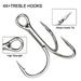 5Pcs/SET Rust-Proof Angling Supplies Fishing Accessories Salt Water Fishhooks 4X Treble Hook Sea Trolling Triple Anchor Hooks 3/0