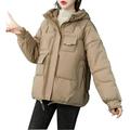 Women s Heavyweight Long-Sleeve Zip up Hooded Cotton Padded Coat Winter Warm Short Hoodies Puffer Jackets Outerwear Womens Clothes