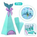 LNGOOR 20 Pcs Mermaid Gift Boxes Gift Wedding Party Candy Sweet Treat Bags for Kids Mermaid Birthday Party Supplies Decorations Baby Shower Supplies